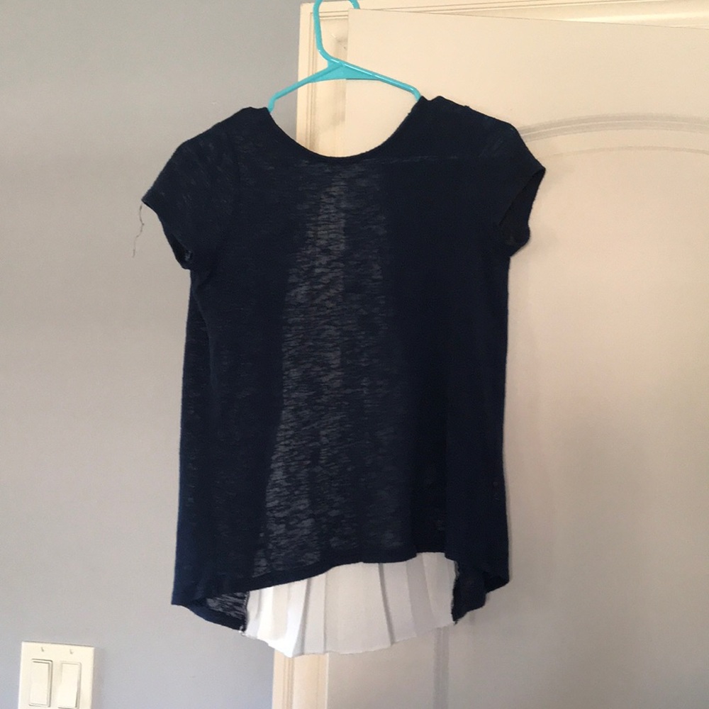 Nordstrom top. Navy front white detailed back